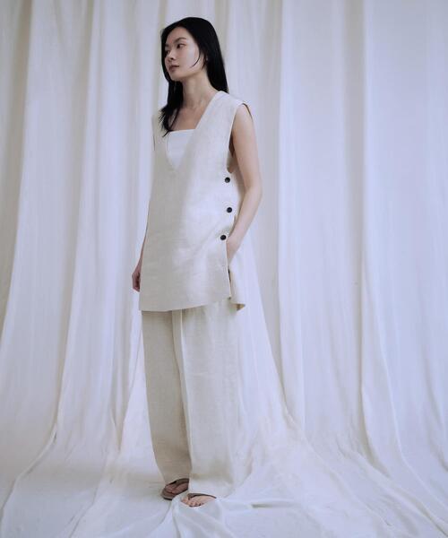 セール】『3サイズ展開』new basic リネンハイウエストパンツ（その他