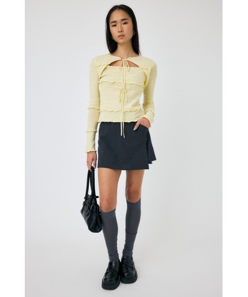 MOUSSY(マウジー)の「WRAP DETAIL ショートパンツ(その他パンツ・レディース・ブラック系その他/ライトカーキ/ダークグレー・1/2)」の10枚目の写真