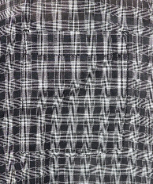 FREAK'S STORE（フリークスストア）の「限定展開　シアー チェック 半袖 シャツ（シャツ/ブラウス・レディース・オフホワイト/ブラック/サックスブルー/ネイビー・ﾌﾘ-）」の12枚目の写真