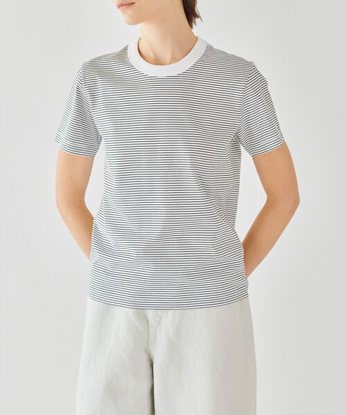 handvaerk(ハンドバーク)の「handvaerk | 60/2 マイクロTシャツ STRIPE WOMEN(Tシャツ/カットソー・レディース・ホワイト系その他/ブラック系その他・S/M)」の14枚目の写真