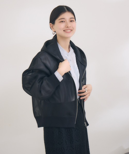 KATHARINE ROSS（キャサリンロス）の「【KATHARINE ROSS】シアーダンボールパーカー（パーカー・レディース・ライトブルー/ブラック・MEDIUM）」の17枚目の写真