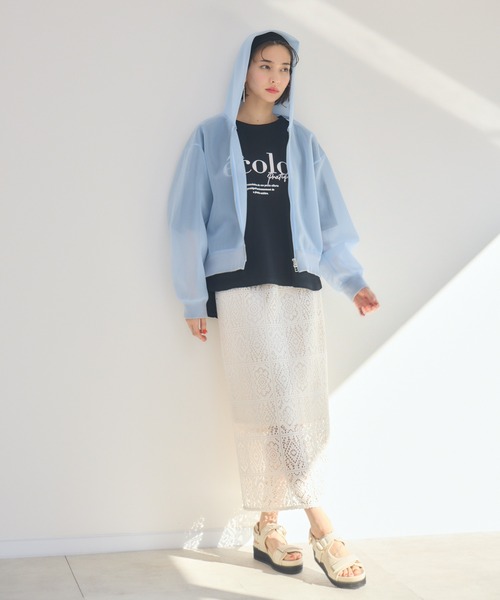 KATHARINE ROSS（キャサリンロス）の「【KATHARINE ROSS】シアーダンボールパーカー（パーカー・レディース・ライトブルー/ブラック・MEDIUM）」の11枚目の写真