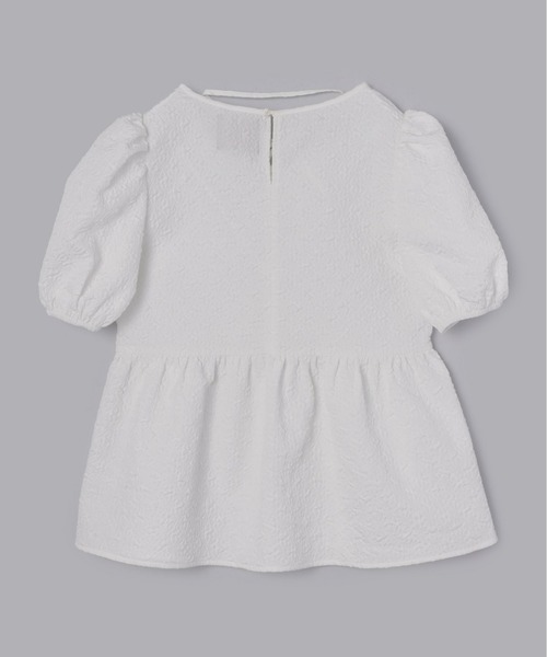 Olu.（オルドット）の「【Kanako×Olu.】ジャガードパフスリーブトップス（シャツ/ブラウス・レディース・ブラック/アイボリー/ブルー・FREE）」の10枚目の写真