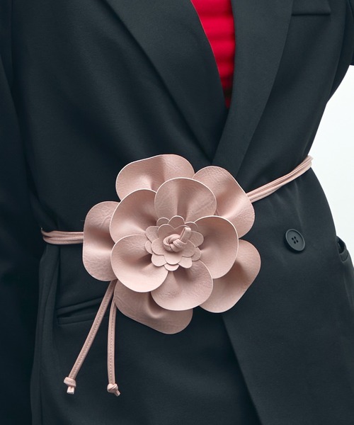 uyu.（ウユ）の「PUレザーローズベルト（ベルト・レディース・ホワイト/ブラック/ピンク・FREE）」の3枚目の写真