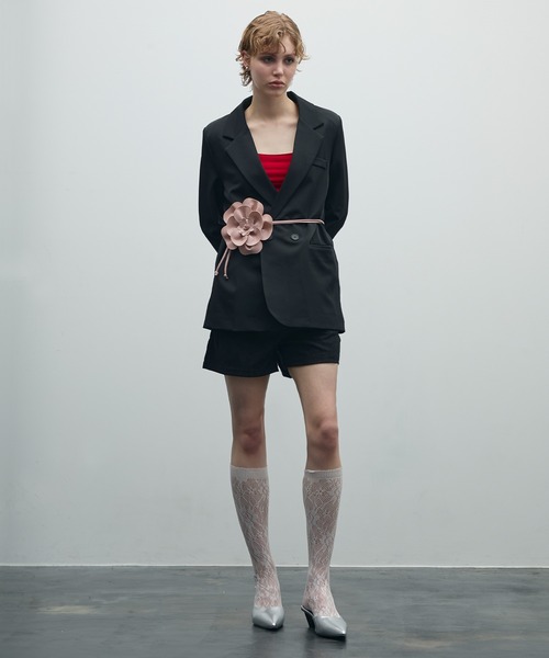 uyu.（ウユ）の「PUレザーローズベルト（ベルト・レディース・ホワイト/ブラック/ピンク・FREE）」の5枚目の写真