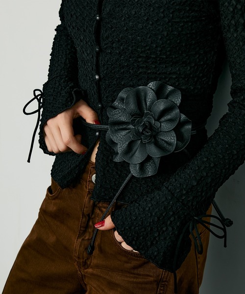 uyu.（ウユ）の「PUレザーローズベルト（ベルト・レディース・ホワイト/ブラック/ピンク・FREE）」の10枚目の写真