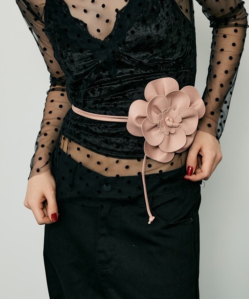 uyu.（ウユ）の「PUレザーローズベルト（ベルト・レディース・ホワイト/ブラック/ピンク・FREE）」の13枚目の写真