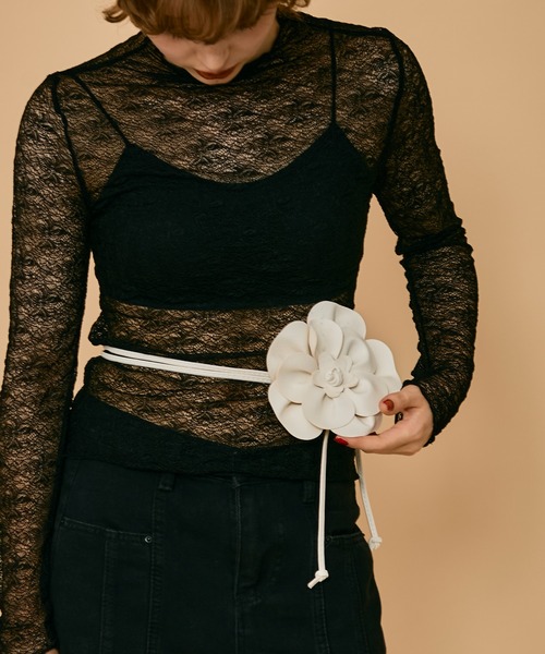 uyu.（ウユ）の「PUレザーローズベルト（ベルト・レディース・ホワイト/ブラック/ピンク・FREE）」の12枚目の写真