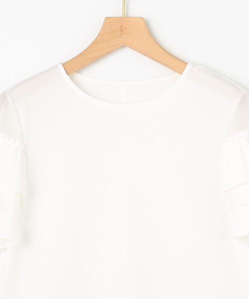 組曲（クミキョク）の「コットンポンチシア－スリーブ ブラウス（Tシャツ/カットソー・レディース・アイボリー系/ピンク系/ブラック系・3/2）」の4枚目の写真