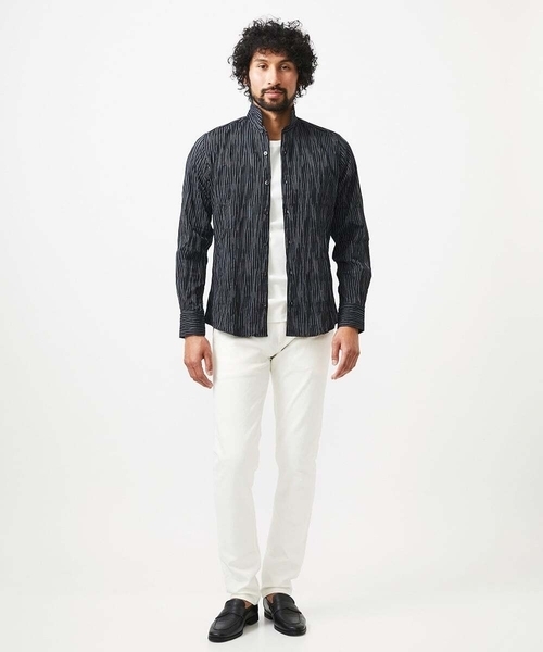 MICHEL KLEIN HOMME (ミッシェルクランオム)の「ストライプタックスタンドカラー長袖シャツ(シャツ/ブラウス・メンズ・ホワイト/ライトブルー/ブラック・MEDIUM/LARGE/X-LARGE)」の19枚目の写真