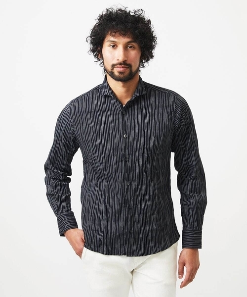 MICHEL KLEIN HOMME (ミッシェルクランオム)の「ストライプタックスタンドカラー長袖シャツ(シャツ/ブラウス・メンズ・ホワイト/ライトブルー/ブラック・MEDIUM/LARGE/X-LARGE)」の20枚目の写真