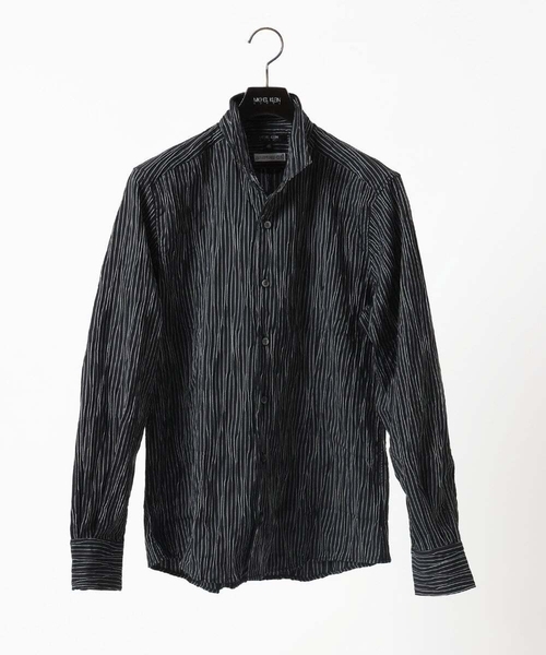 MICHEL KLEIN HOMME (ミッシェルクランオム)の「ストライプタックスタンドカラー長袖シャツ(シャツ/ブラウス・メンズ・ホワイト/ライトブルー/ブラック・MEDIUM/LARGE/X-LARGE)」の21枚目の写真