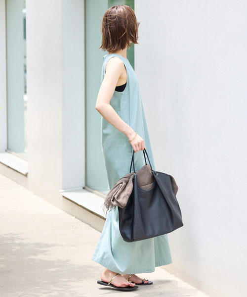 SLOBE IENA リネンレーヨンノースリーブナローワンピース WEB限定/追加》リネンレーヨンノースリーブナローワンピース