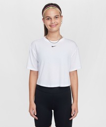NIKE（ナイキ）の「ナイキ ワン リラックスド ジュニア (ガールズ) Dri-FIT ショートスリーブ トップ / Nike One Relaxed Big Kids' (Girls') Dri-FIT Short-Sleeve Top FZ5602-100 White（Tシャツ/カットソー）」