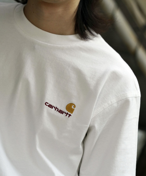 JOINT WORKS（ジョイントワークス）の「Carhartt / カーハートダブルアイピー S/S AMERICAN SCRIPT T-SHIRT（Tシャツ/カットソー・メンズ・グレー/ホワイト/ブラック/ブルー/グリーン・SMALL/MEDIUM/LARGE）」の2枚目の写真