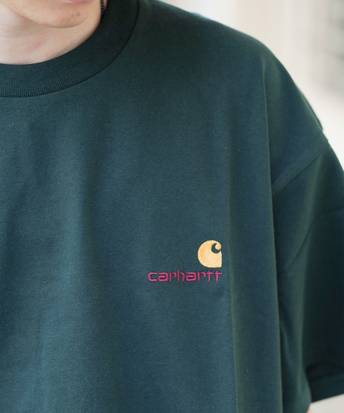 JOINT WORKS（ジョイントワークス）の「Carhartt / カーハートダブルアイピー S/S AMERICAN SCRIPT T-SHIRT（Tシャツ/カットソー・メンズ・グレー/ホワイト/ブラック/ブルー/グリーン・SMALL/MEDIUM/LARGE）」の4枚目の写真