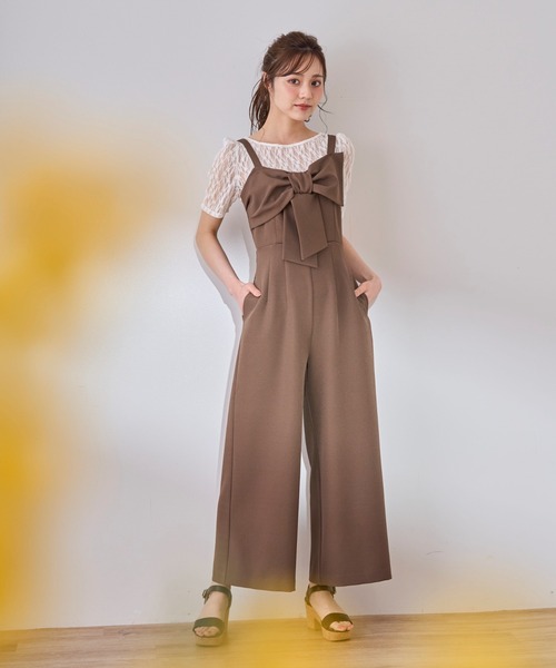 31 Sons de mode（トランテアン　ソン　ドゥ　モード）の「リボンモチーフコンビネゾン（サロペット/オーバーオール・レディース・ブラック/ブラウン/ベージュ・36/38）」の15枚目の写真