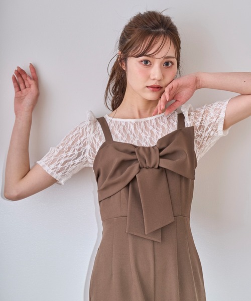 セール】リボンモチーフコンビネゾン（サロペット