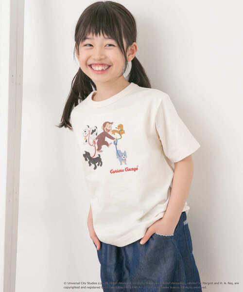 URBAN RESEARCH DOORS（アーバンリサーチドアーズ）の「『別注』おさるのジョージTシャツ(KIDS)（Tシャツ/カットソー・キッズ・アイボリー/ネイビー・105/120/135）」の4枚目の写真