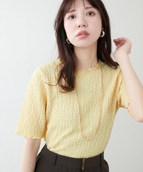 スモッキングポコポコジャガードショートT（Tシャツ/カットソー