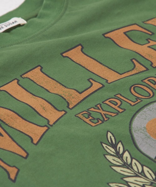 CUBE SUGAR（キューブシュガー）の「26/-天竺×布帛袖フリルビッグTシャツ（Tシャツ/カットソー・レディース・スミクロ/グリーン/ベージュ/ホワイト/マルチ・M）」の10枚目の写真