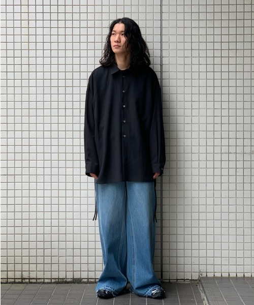 Toironier（トワロニエ）の「Toironier/トワロニエ/Sheer Loose Shirt（シャツ/ブラウス・メンズ・ブラック/ホワイト・F）」の5枚目の写真