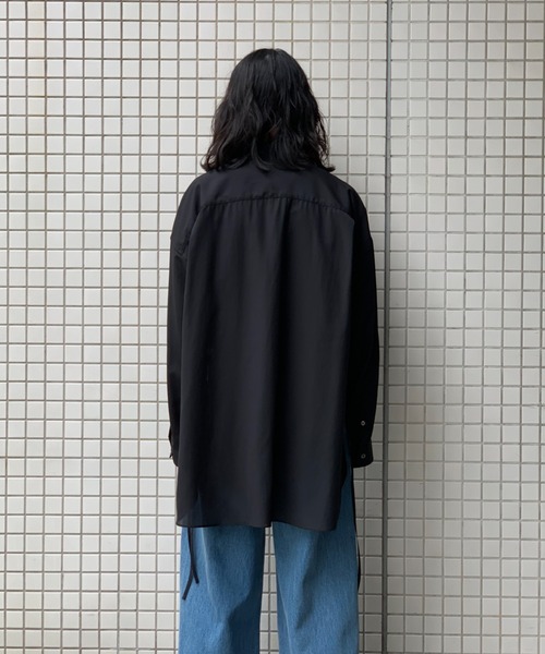 Toironier（トワロニエ）の「Toironier/トワロニエ/Sheer Loose Shirt（シャツ/ブラウス・メンズ・ブラック/ホワイト・F）」の9枚目の写真