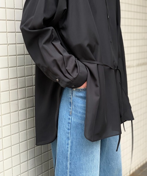 Toironier（トワロニエ）の「Toironier/トワロニエ/Sheer Loose Shirt（シャツ/ブラウス・メンズ・ブラック/ホワイト・F）」の13枚目の写真