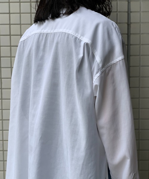 Toironier（トワロニエ）の「Toironier/トワロニエ/Sheer Loose Shirt（シャツ/ブラウス・メンズ・ブラック/ホワイト・F）」の14枚目の写真