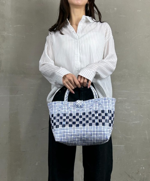 Loco Ocean(ロコオーシャン)の「【A4サイズ収納可】カゴバッグ メルカドバッグ(トートバッグ・レディース・レッド/ネイビー・ONE SIZE)」の7枚目の写真