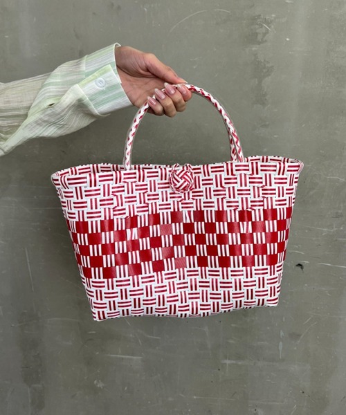 Loco Ocean(ロコオーシャン)の「【A4サイズ収納可】カゴバッグ メルカドバッグ(トートバッグ・レディース・レッド/ネイビー・ONE SIZE)」の10枚目の写真