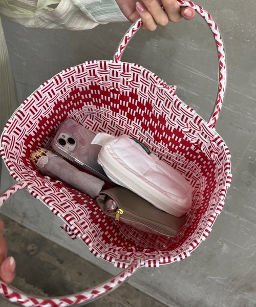 Loco Ocean(ロコオーシャン)の「【A4サイズ収納可】カゴバッグ メルカドバッグ(トートバッグ・レディース・レッド/ネイビー・ONE SIZE)」の11枚目の写真
