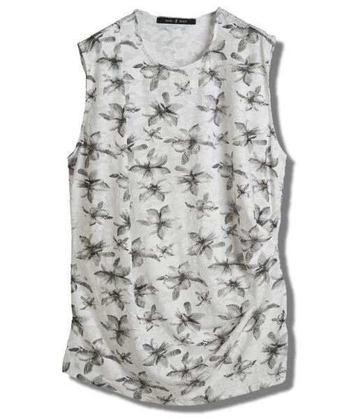 NO ID.（ノーアイディ）の「【NO ID.】Drape Sleeveless Pullover / ドレープ スリーブレス プルオーバー（Tシャツ/カットソー・メンズ・ホワイト/ブラック・ONE SIZE）」の3枚目の写真