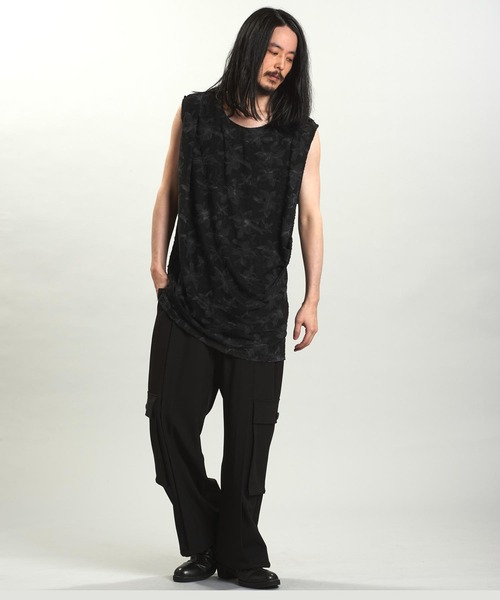 NO ID.（ノーアイディ）の「【NO ID.】Drape Sleeveless Pullover / ドレープ スリーブレス プルオーバー（Tシャツ/カットソー・メンズ・ホワイト/ブラック・ONE SIZE）」の20枚目の写真