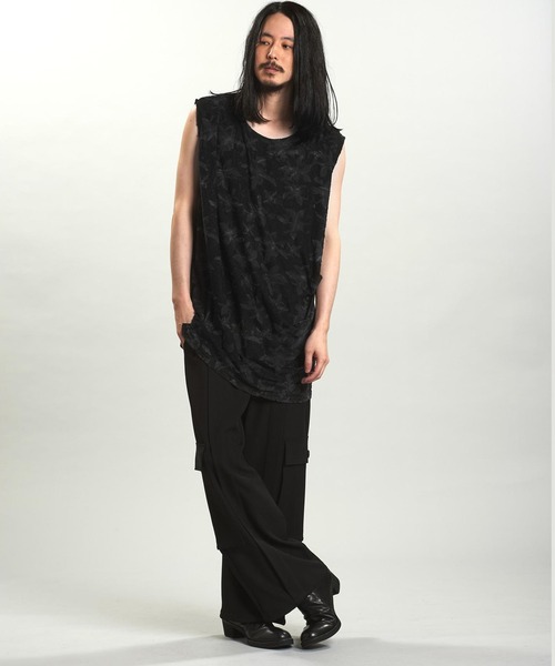 NO ID.（ノーアイディ）の「【NO ID.】Drape Sleeveless Pullover / ドレープ スリーブレス プルオーバー（Tシャツ/カットソー・メンズ・ホワイト/ブラック・ONE SIZE）」の19枚目の写真