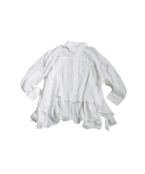 antiqua(アンティカ)の「フラッフィーガーゼシャツ(シャツ/ブラウス・レディース・ホワイト/ブラック・ONESIZE)」の13枚目の写真