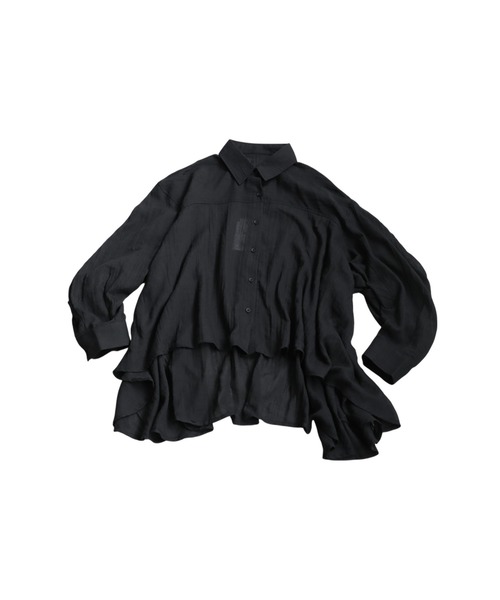 antiqua(アンティカ)の「フラッフィーガーゼシャツ(シャツ/ブラウス・レディース・ホワイト/ブラック・ONESIZE)」の14枚目の写真