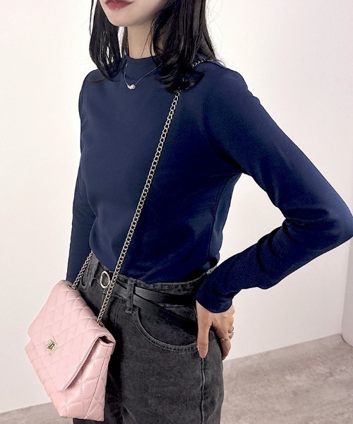 セール】【高すぎないハイネックで骨ストにも◎】コットン100％プチ