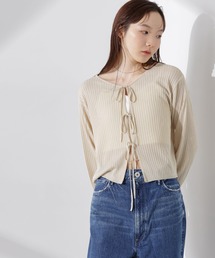 NANO universe（ナノユニバース）の「前後2wayリボン開きカーディガン（カーディガン/ボレロ）」