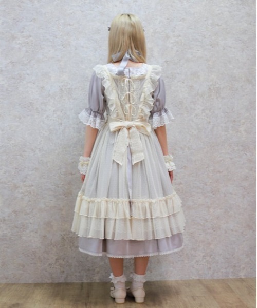 Chalmiere ドットチュールエプロン 生成 Chalmiere ワンピース ドットチュールエプロン : ZOZOTOWN Yahoo
