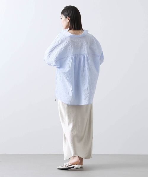 Gready Brilliant(グレディブリリアン)の「スキッパードロストシャツ(シャツ/ブラウス・レディース・オフホワイト/サックスブルー/ブラック・FREE)」の14枚目の写真