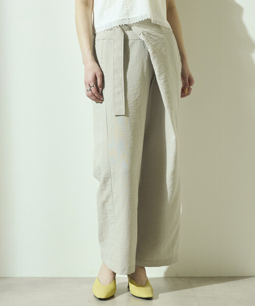Firsthand（ファーストハンド）の「Firsthand/ファーストハンド リネンライク ラップパンツ / ワイドシルエット ラップパンツ（その他パンツ・レディース・ブラック/ベージュ・M/S）」の11枚目の写真