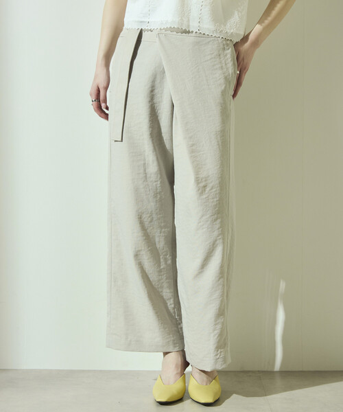 Firsthand（ファーストハンド）の「Firsthand/ファーストハンド リネンライク ラップパンツ / ワイドシルエット ラップパンツ（その他パンツ・レディース・ブラック/ベージュ・M/S）」の13枚目の写真