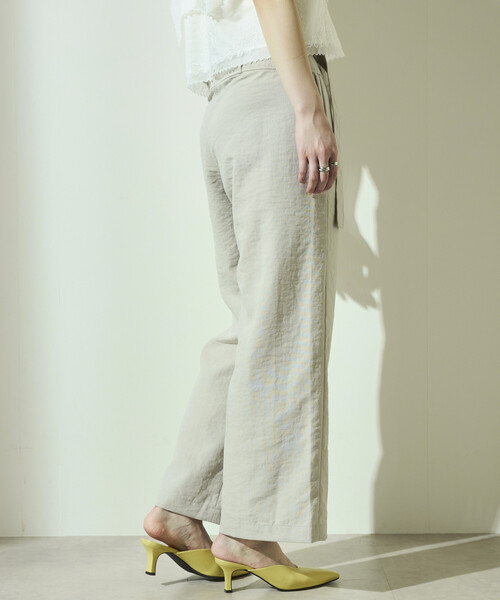 Firsthand（ファーストハンド）の「Firsthand/ファーストハンド リネンライク ラップパンツ / ワイドシルエット ラップパンツ（その他パンツ・レディース・ブラック/ベージュ・M/S）」の17枚目の写真