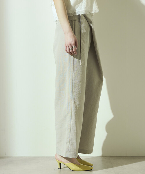 Firsthand（ファーストハンド）の「Firsthand/ファーストハンド リネンライク ラップパンツ / ワイドシルエット ラップパンツ（その他パンツ・レディース・ブラック/ベージュ・M/S）」の18枚目の写真