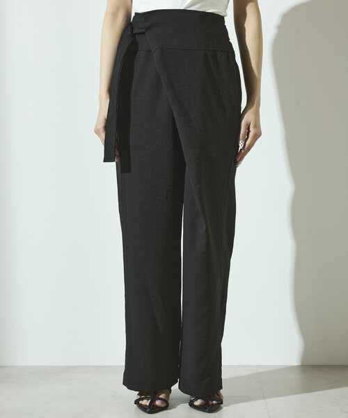 Firsthand(ファーストハンド)の「Firsthand/ファーストハンド リネンライク ラップパンツ / ワイドシルエット ラップパンツ(その他パンツ・レディース・ブラック/ベージュ・M/S)」の15枚目の写真