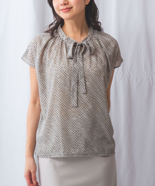 NARACAMICIE】JQドットコンビカットソー（Tシャツ/カットソー