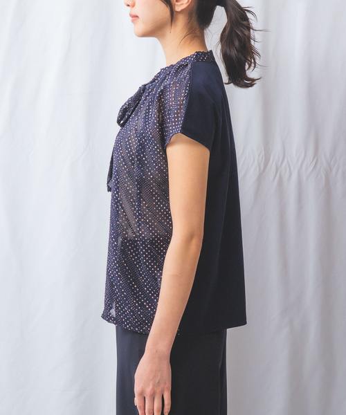 ナラカミーチェ（NARACAMICIE）/【NARACAMICIE】JQドットコンビカットソー NARACAMICIE】JQドットコンビカットソー（Tシャツ/カットソー