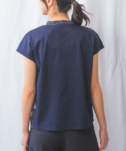 NARACAMICIE（ナラカミーチェ）の「【NARACAMICIE】JQドットコンビカットソー（Tシャツ/カットソー・レディース・ブラウン/ネイビー・M/XL）」の8枚目の写真
