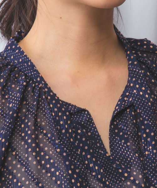 NARACAMICIE】JQドットコンビカットソー（Tシャツ/カットソー